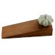 2 Pieces Washed Green Crackle Ceramic Melon Wooden Door Stopper